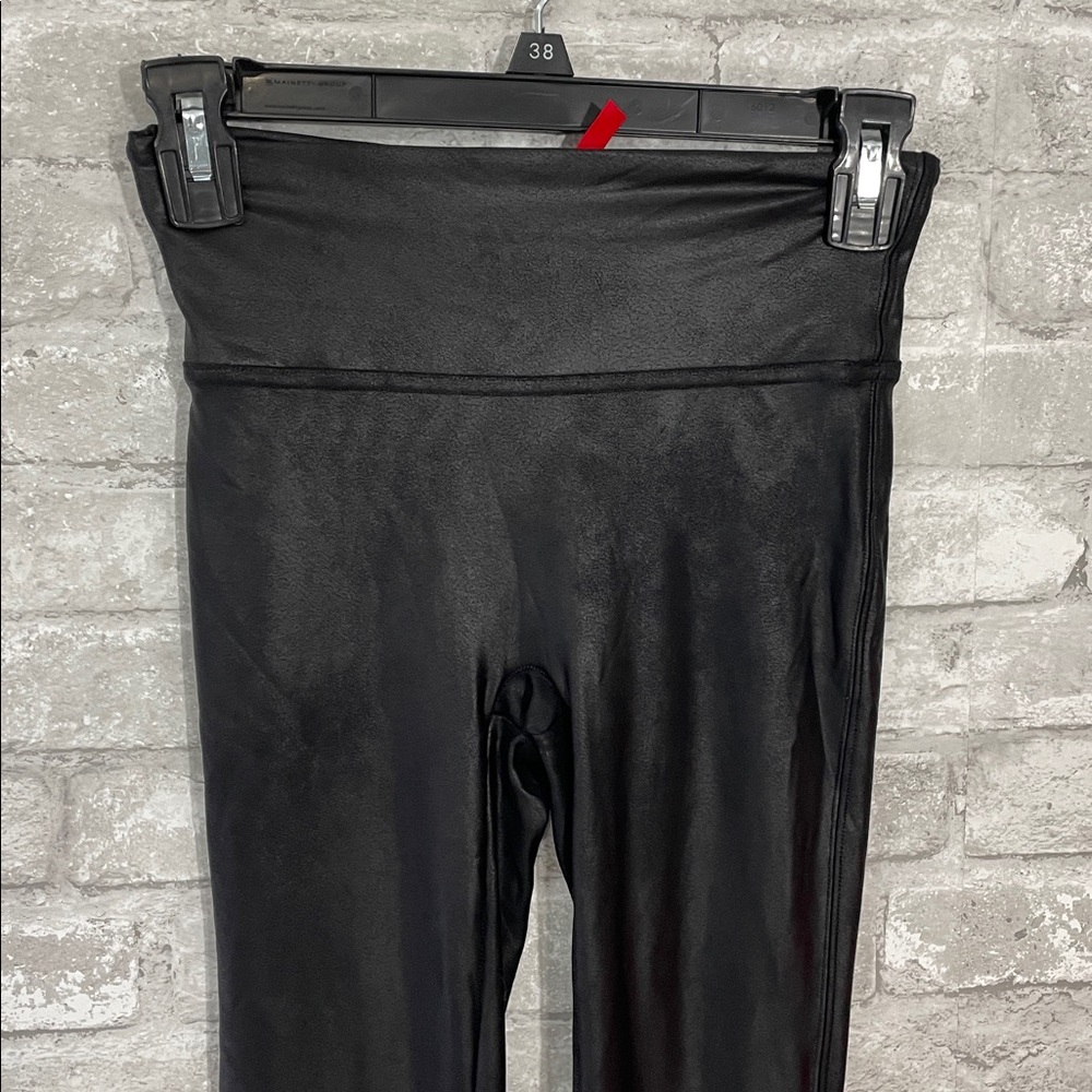 SPANX Black Coated Leggings - Picture 3 of 7